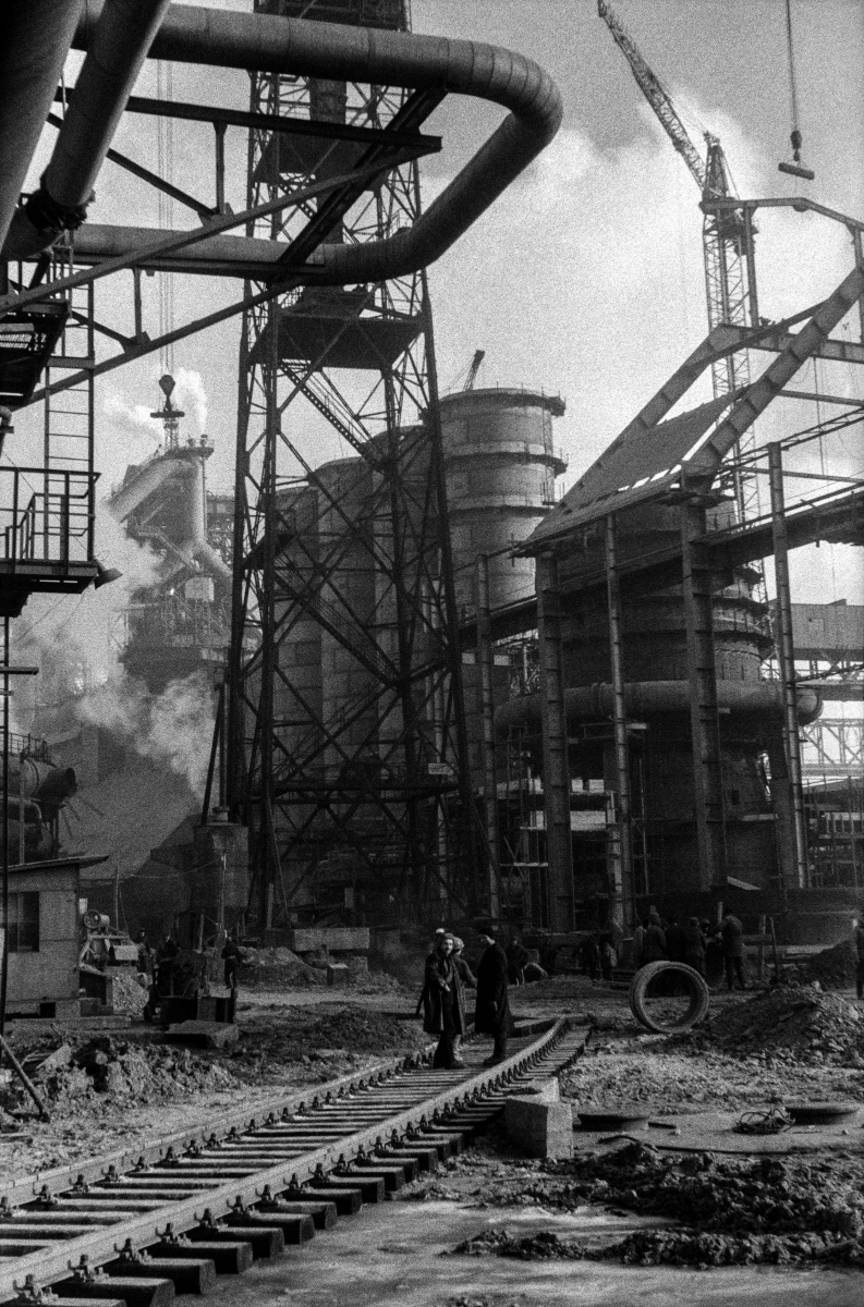 View of the buildings and infrastructure of the combine.