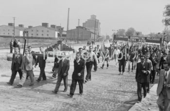 Defilada pierwszomajowa, reprezentanci Zjednoczenia Budownictwa Miejskiego, Kraków, 1 maja 1951.

fot. Wiktor Pental/idealcity.pl


