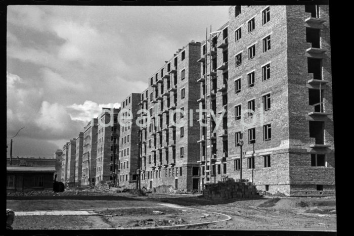 Construction of the Hutnicze Estate. 1950s.

Budowa Osiedla Hutniczego, lata 50. XX w.

Photo by Wiktor Pental/idealcity.pl

