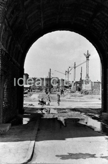 An archway on the Stalowe Estate, view towards the Hutnicze Estate. 1950s.

Brama na Osiedlu Stalowym, widok w kierunku Osiedla Hutniczego. Lata 50. XX w. 

Photo by Wiktor Pental/idealcity.pl

