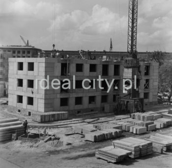 Construction of the Hutnicze Estate. First half of the 1950s.

Budowa Osiedla Hutniczego, pierwsza połowa lat 50. XX w.

Photo by Wiktor Pental/idealcity.pl
