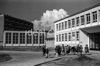 Szkoła podstawowa nr 91 na Osiedlu Handlowym (D-3). Budowę rozpoczęto w 1958 roku a zakończono we wrześniu 1959 roku, kiedy to dokonano jej uroczystego otwarcia, w roku szkolnym 1959/1960 uczęszczało do niej 1200 uczniów. Pierwszym dyrektorem był Władysław Zawada. Szkoła istnieje do dzisiaj a jej patronem jest Janusz Kusociński. Szkoła była bardzo nowoczesna, posiadała 22 sale lekcyjne i 2 sale gimnastyczne.

fot. Henryk Makarewicz/idealcity.pl

