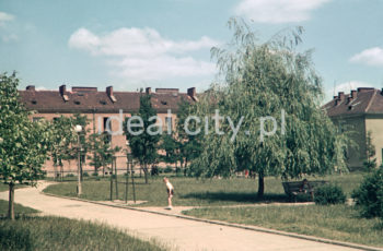 Osiedle Wandy, koniec lat 50. XX. Fotografia barwna.

fot. Wiktor Pental/idealcity.pl
