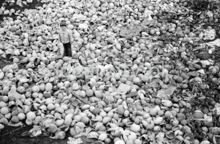 Waste from a toy ball factory by Kocmyrzów. 1960s.

Odpady w zakładzie produkcji piłek do zabawy. Okolice Kocmyrzowa. Lata 60. XX w.

Photo by Henryk Makarewicz/idealcity.pl

