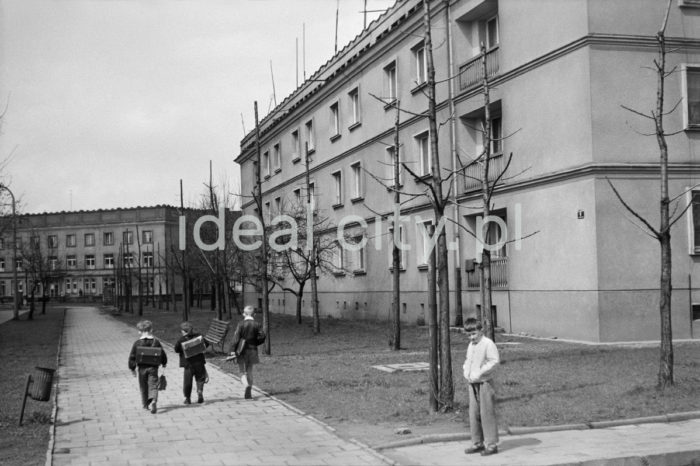 Osiedle C-2 Północ (Krakowiaków). Za budynkiem mieszkalnym  znajduje się (niewidoczny) Muzeum Czynu Zbrojnego i Dom Kombatanta. Pierwsza wystawa w tym budynku została otwarta w 1963 roku i składała się z prywatnych pamiątek pracowników Huty im. Lenina. W ciągu 7 lat zebrano kilka tysięcy pamiątek i w 1970 roku otwarto Muzeum Czynu Zbrojnego Pracowników HiL.

fot. Henryk Makarewicz/idealcity.pl
