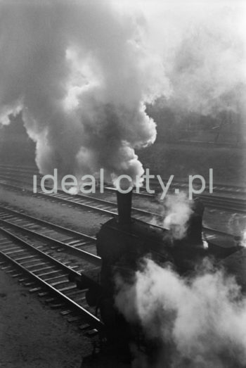 Kombinat metalurgiczny im. Lenina, parowozy na terenie Parowozowni Huty im. Lenina, lata 60. Podstawowym środkiem przewozu w Hucie im. Lenina był transport kolejowy. Do 1970 roku zajmowały się tym cztery wydziały przewozowe, w skład których wchodziły służby przewozowo-wagonowe oraz służby trakcyjne. Wewnątrz kombinatu znajdowało się kilkanaście stacji kolejowych, przez które odbywał się przepływ ładunków i wagonów kolejowych. Pierwsza Parowozownia dla 40 parowozów powstała w 1952 roku.


fot. Henryk Makarewicz/idealcity.pl


